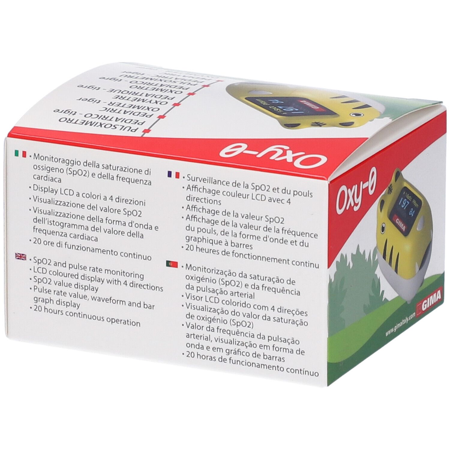 GIMA Pulsossimetro Pediatrico Oxy-0 - Tigre - Gb,Fr,It,Pt,Se,Ro
