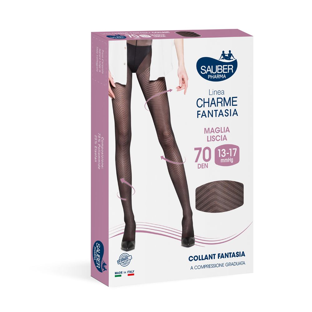 Calza Sauber Charme Fantasia 70 Spigata Chic Nero 5
