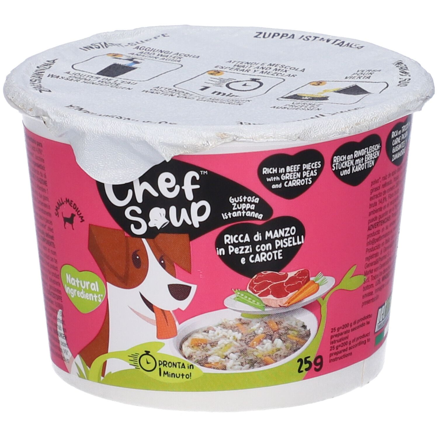 Chef Soup con Manzo in Pezzi Piselli e Carote
