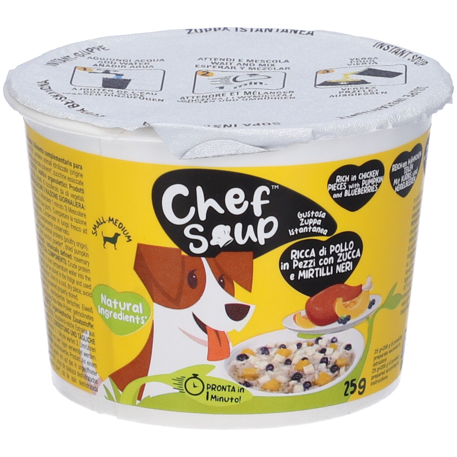 Chef Soup con Pollo in Pezzi Zucca e Mirtilli