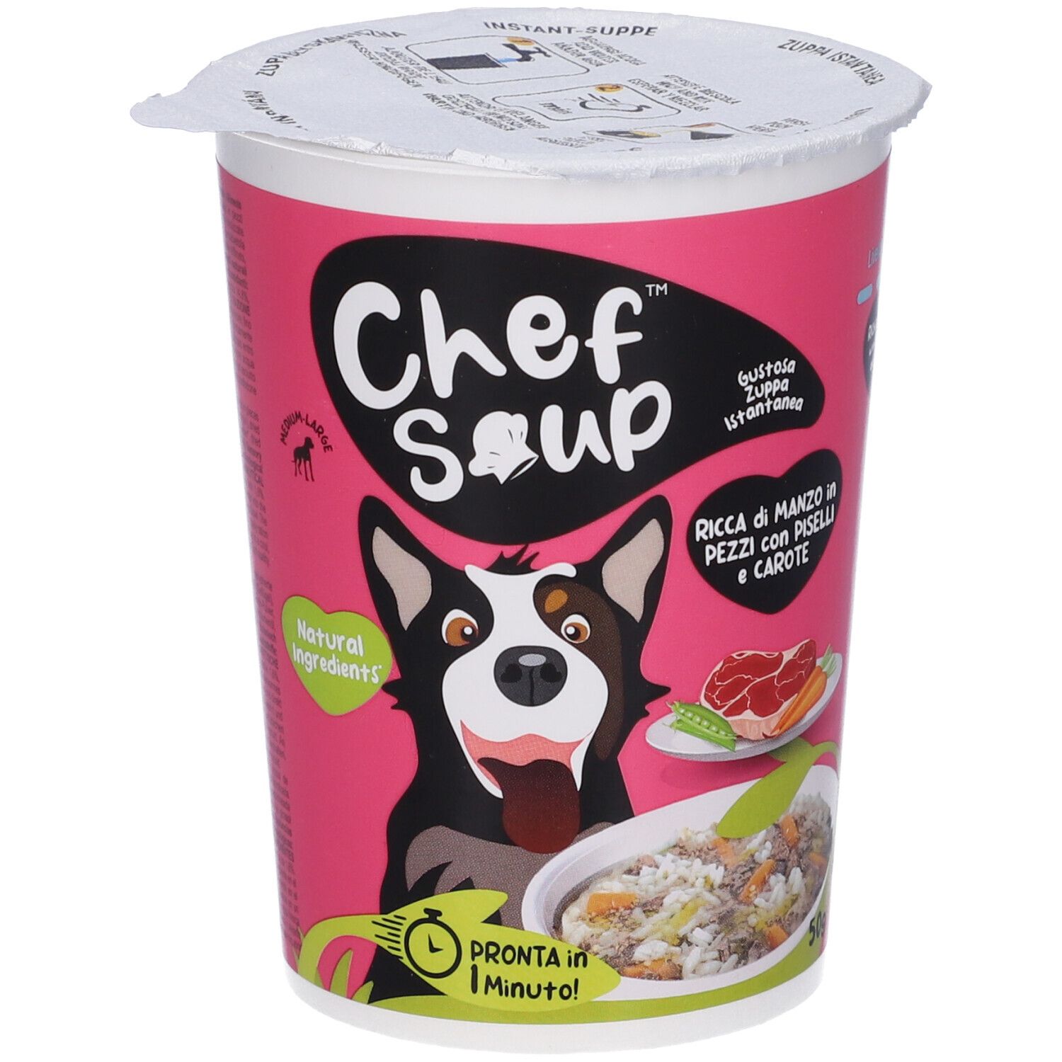 Chef Soup con Manzo in Pezzi Piselli e Carote