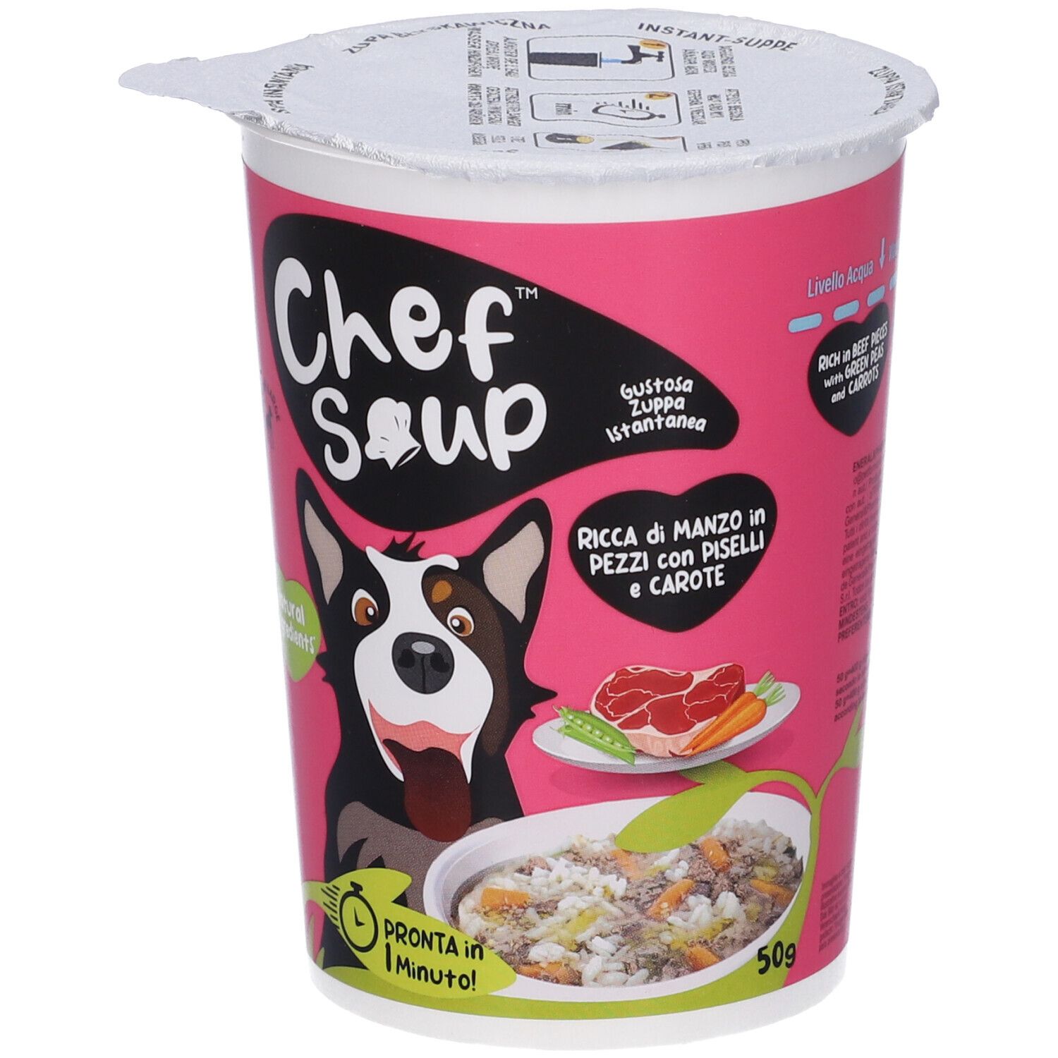 Chef Soup con Manzo in Pezzi Piselli e Carote