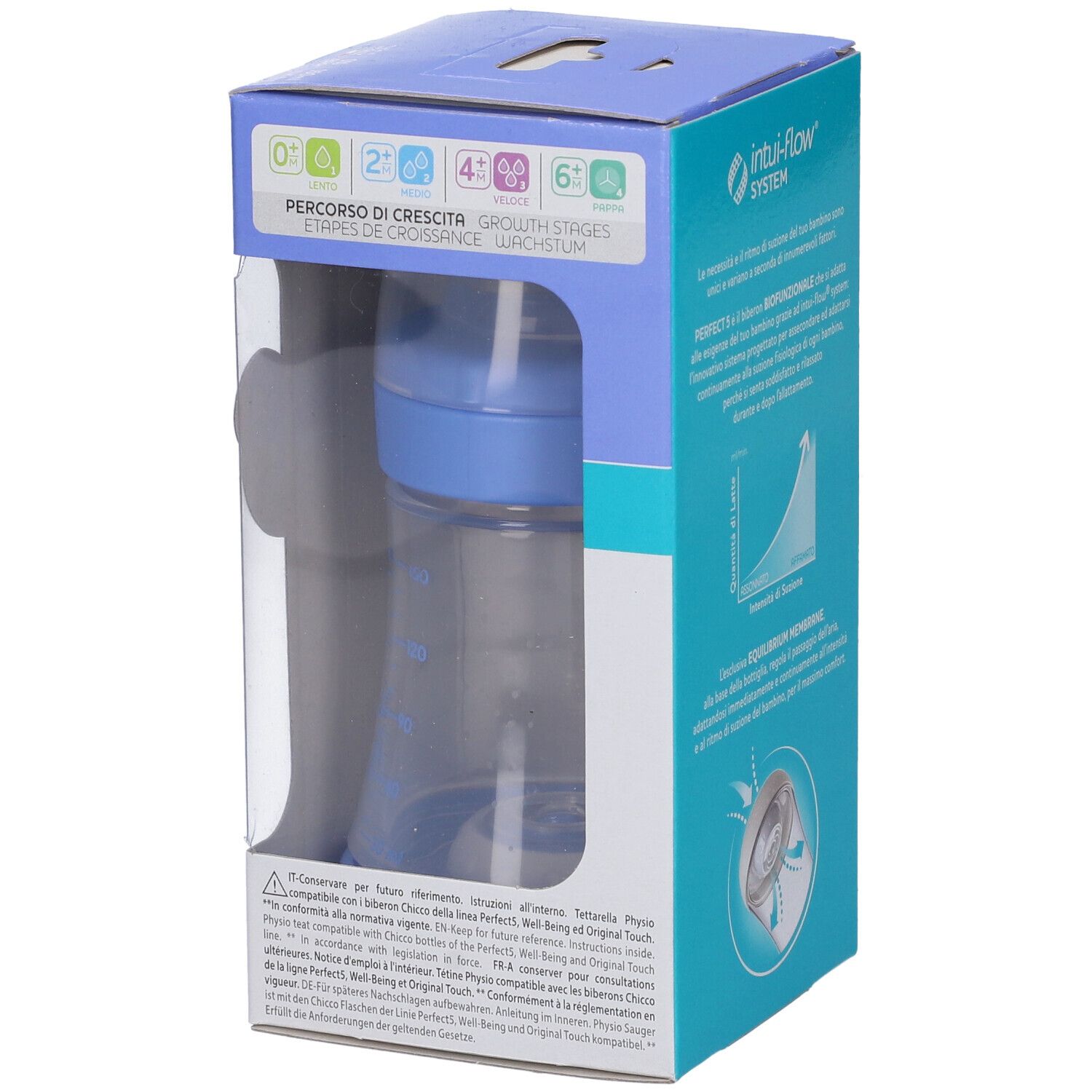 Chicco Biberon P5 150ml Slow Silicone Boy