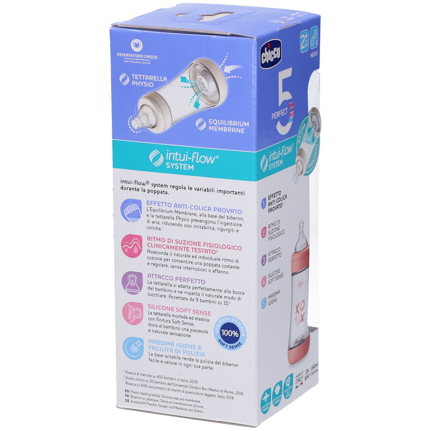 Chicco Biberon P5 240ml Med Silicone Girl