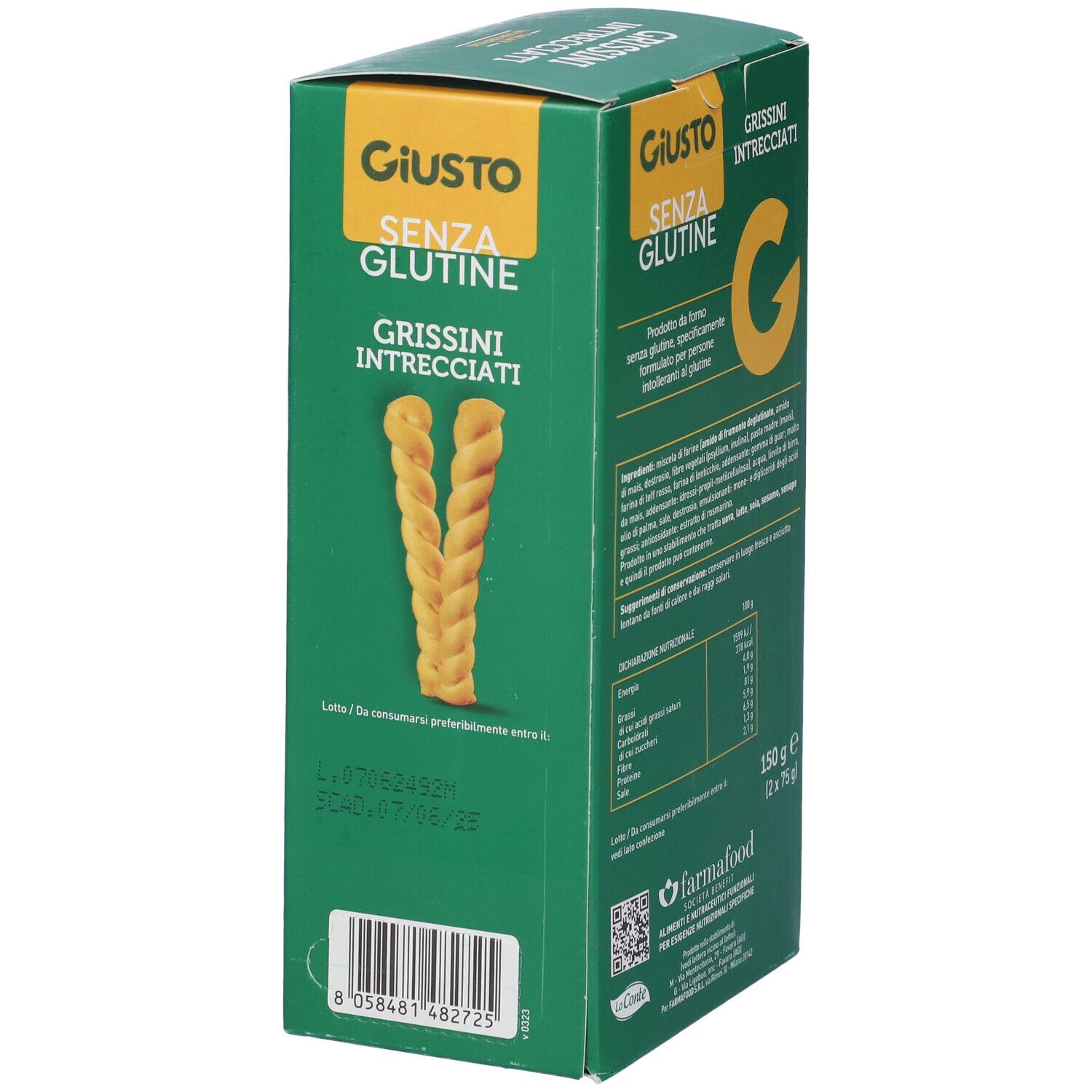 Giusto Senza Glutine Intrecciati Grissini 150 G