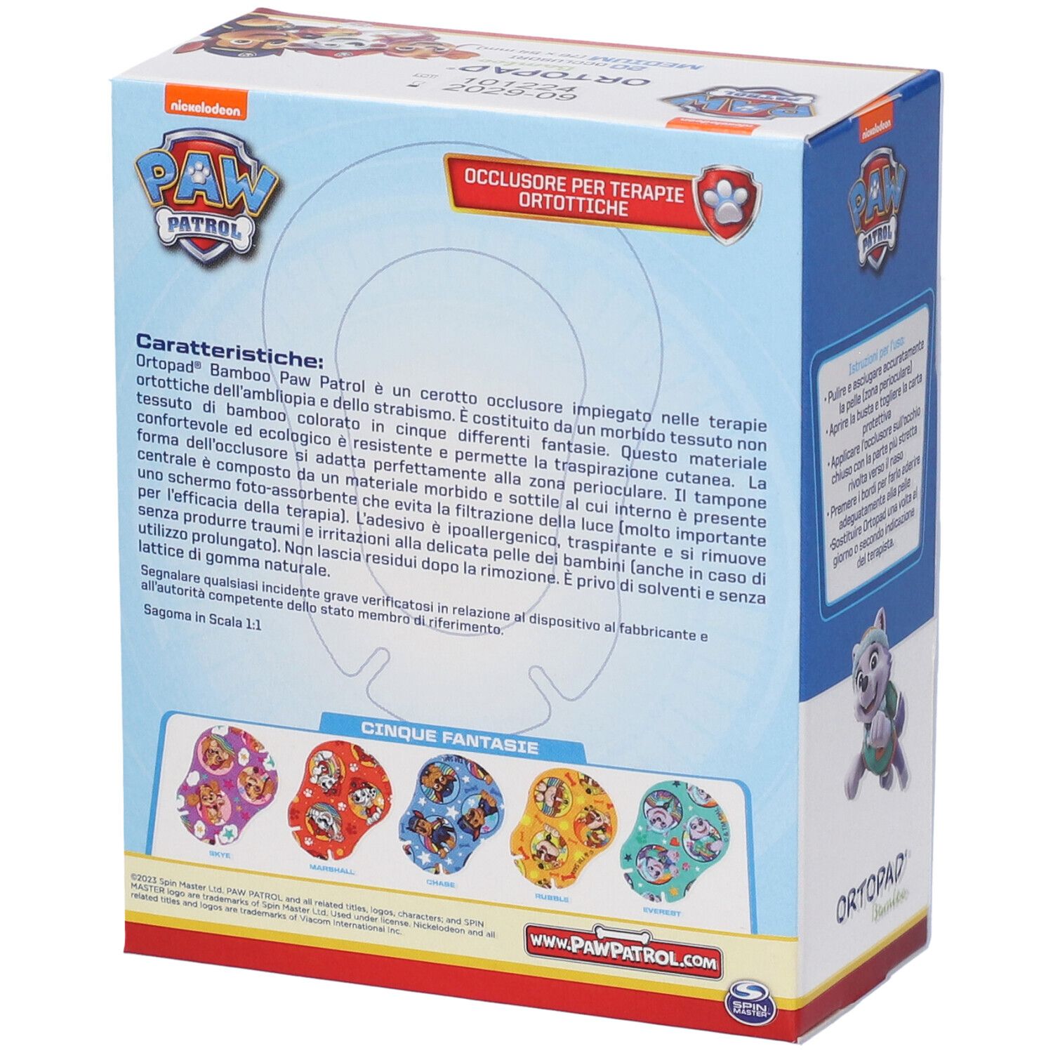 Ortopad Bamboo Paw Patrol Cerotto Occlusore Medium