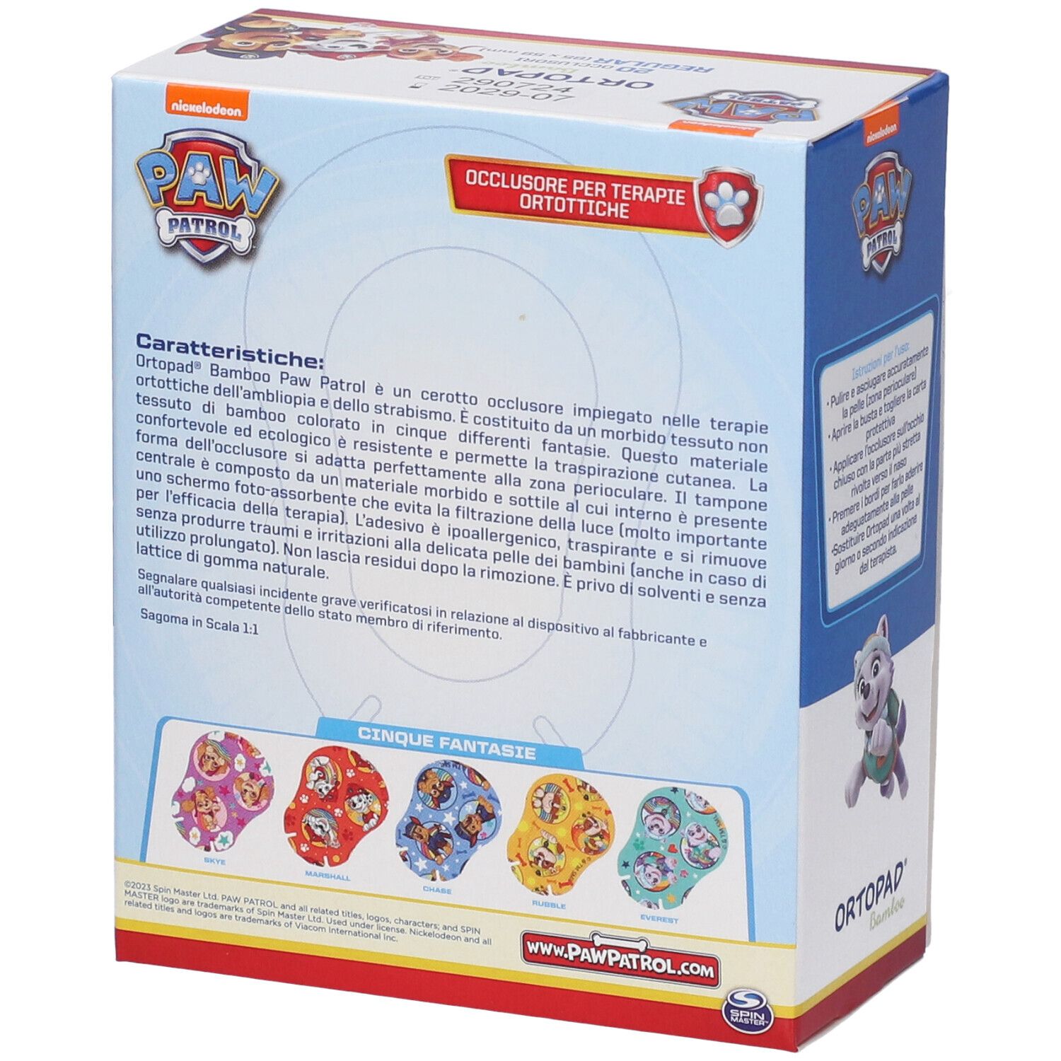 Ortopad Bamboo Paw Patrol Cerotto Occlusore Regular