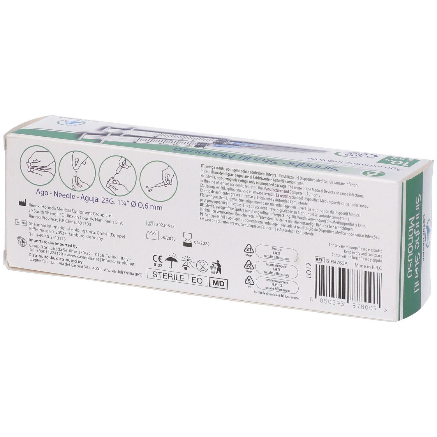 Siringa Sterile Monouso Da 5 Ml Lotupharma 10 Pezzi