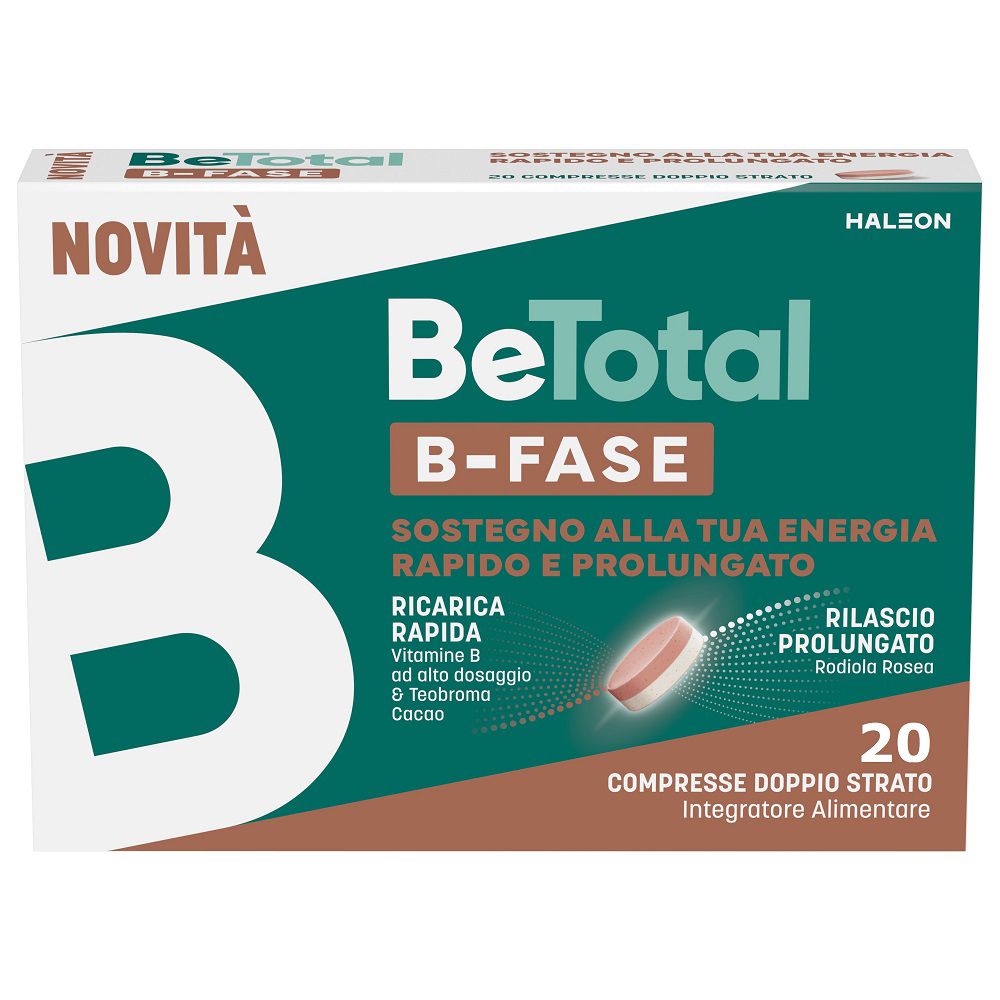 Be-Total BFase Integratore con Biotina, Vit B, Rodiola, Teobroma Cacao