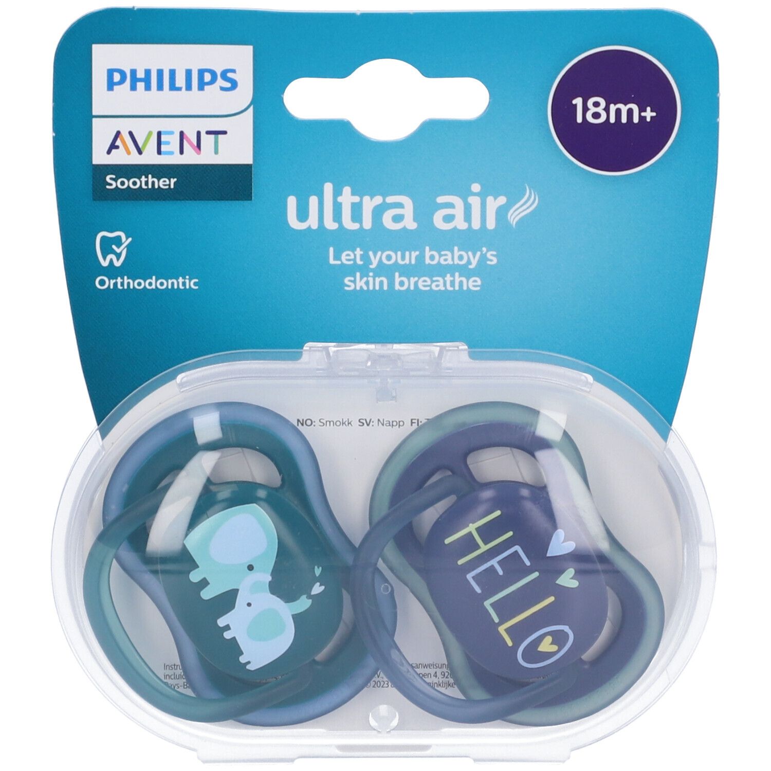 Succhietto Avent Ultra Air 18M+ Elefanti/Hello