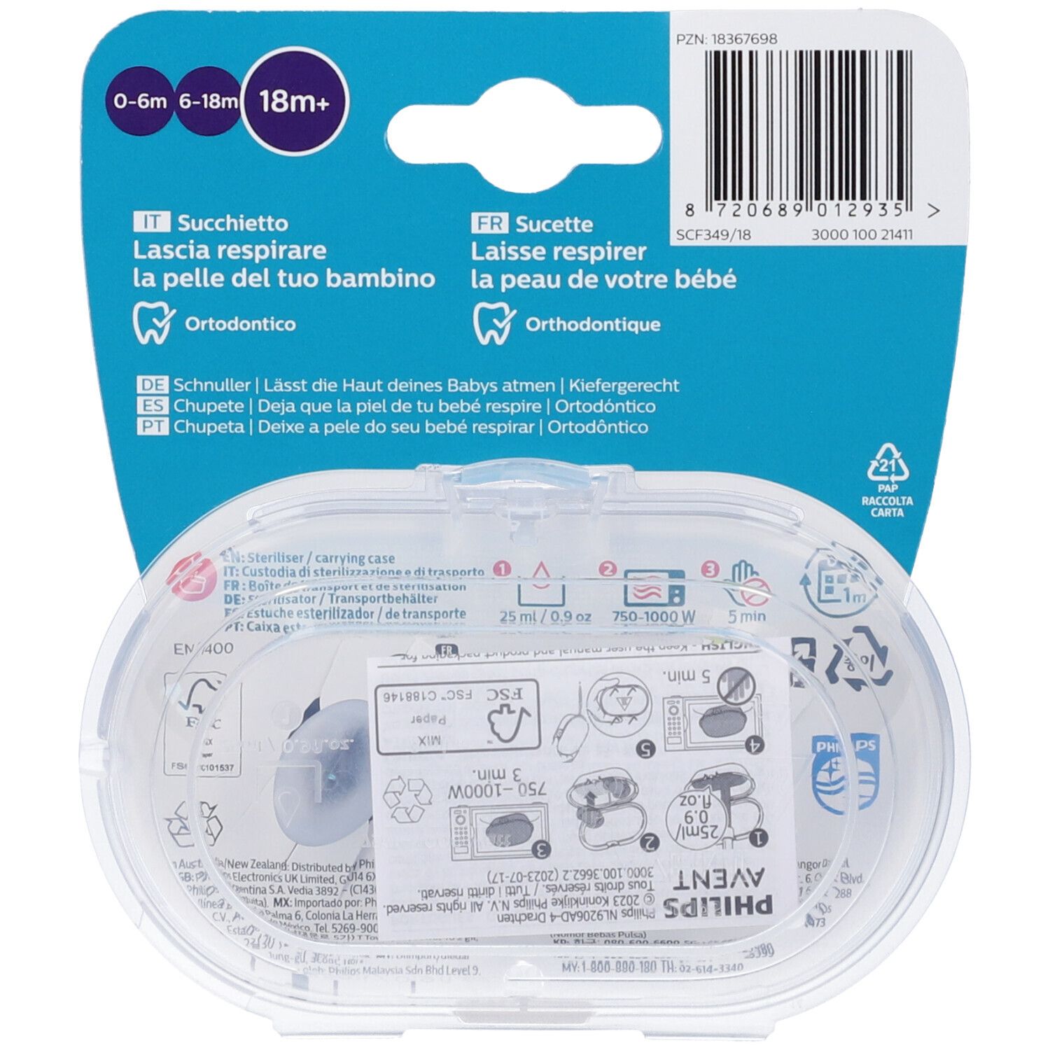 Succhietto Avent Ultra Air 18M+ Elefanti/Hello