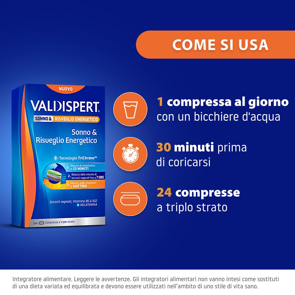 Valdispert Sonno & Risveglio Energetico Compresse con Melatonina