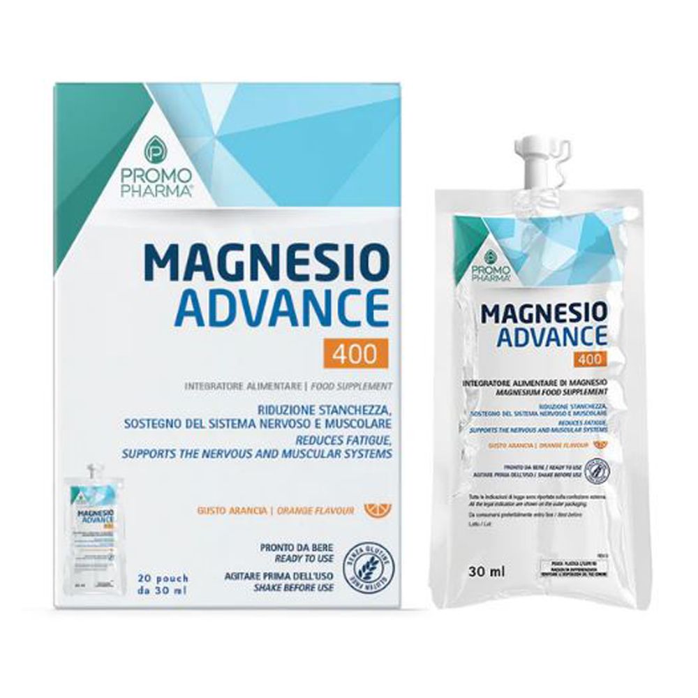 PromoPharma Magnesio Advance 400 Pouch da Bere Gusto Arancia
