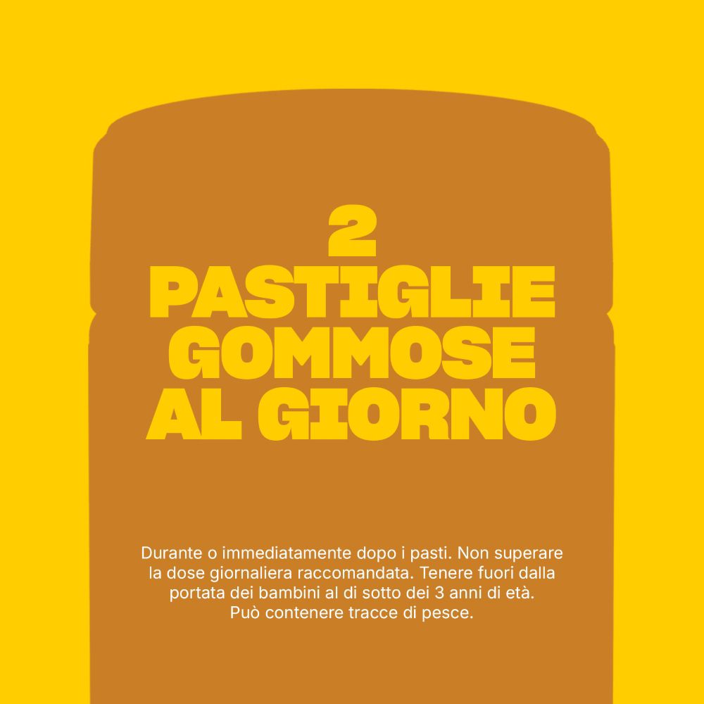 Dosaggio consigliato: 2 gommose al giorno.