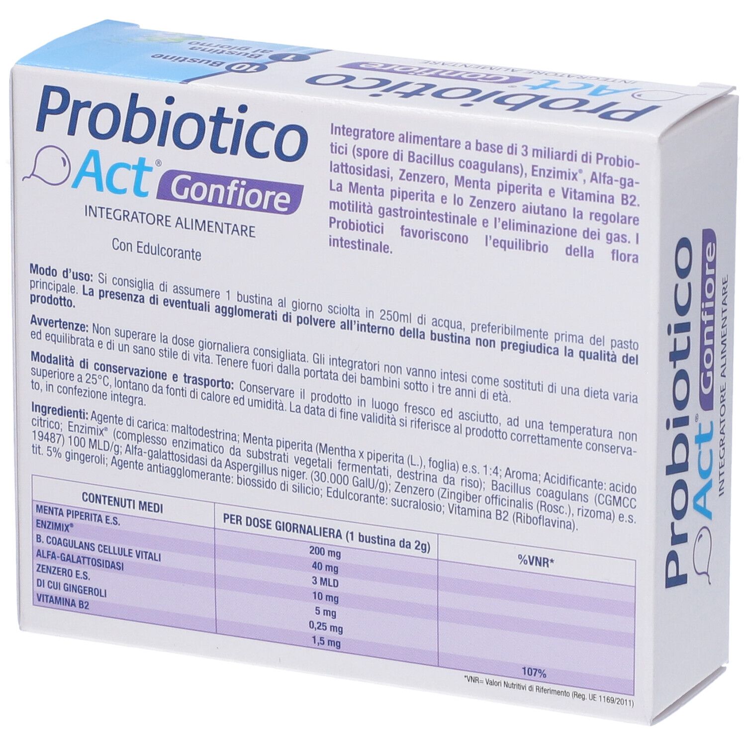 Probiotico Act Gonfiore Bustine