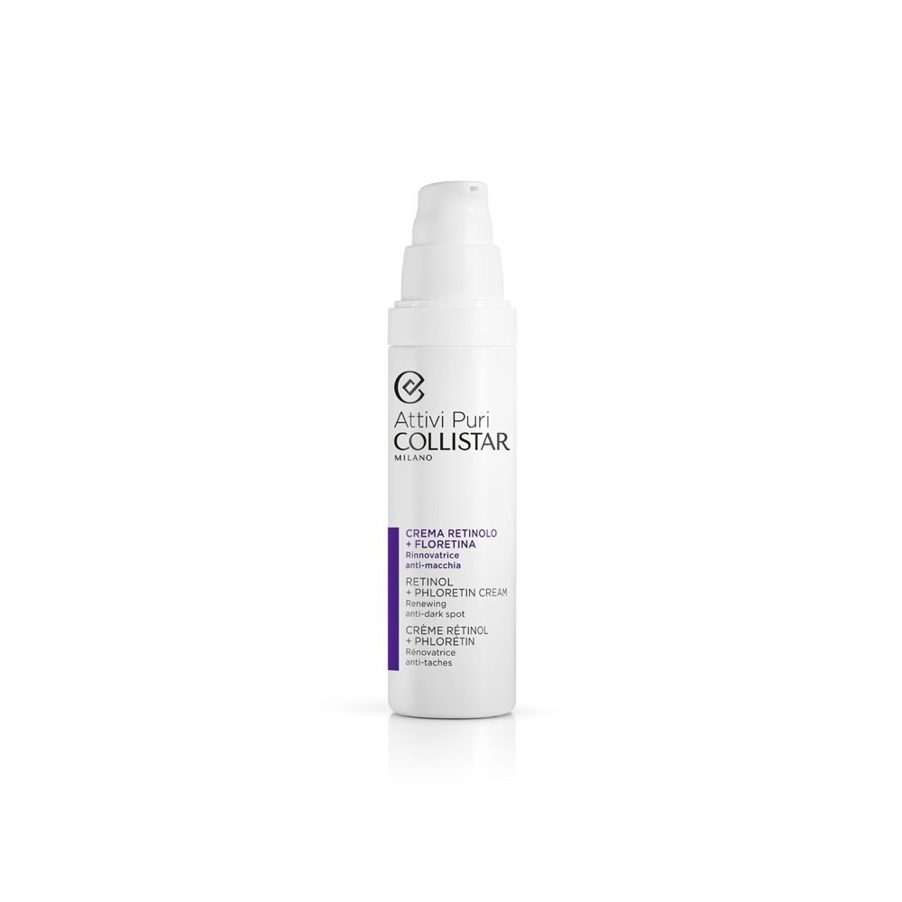 Flacone bianco con pompa, Collistar Attivi Puri Crema Retinolo + Florentina.