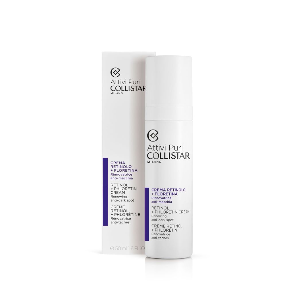 Flacone e scatola Collistar Attivi Puri Crema Retinolo + Florentina.