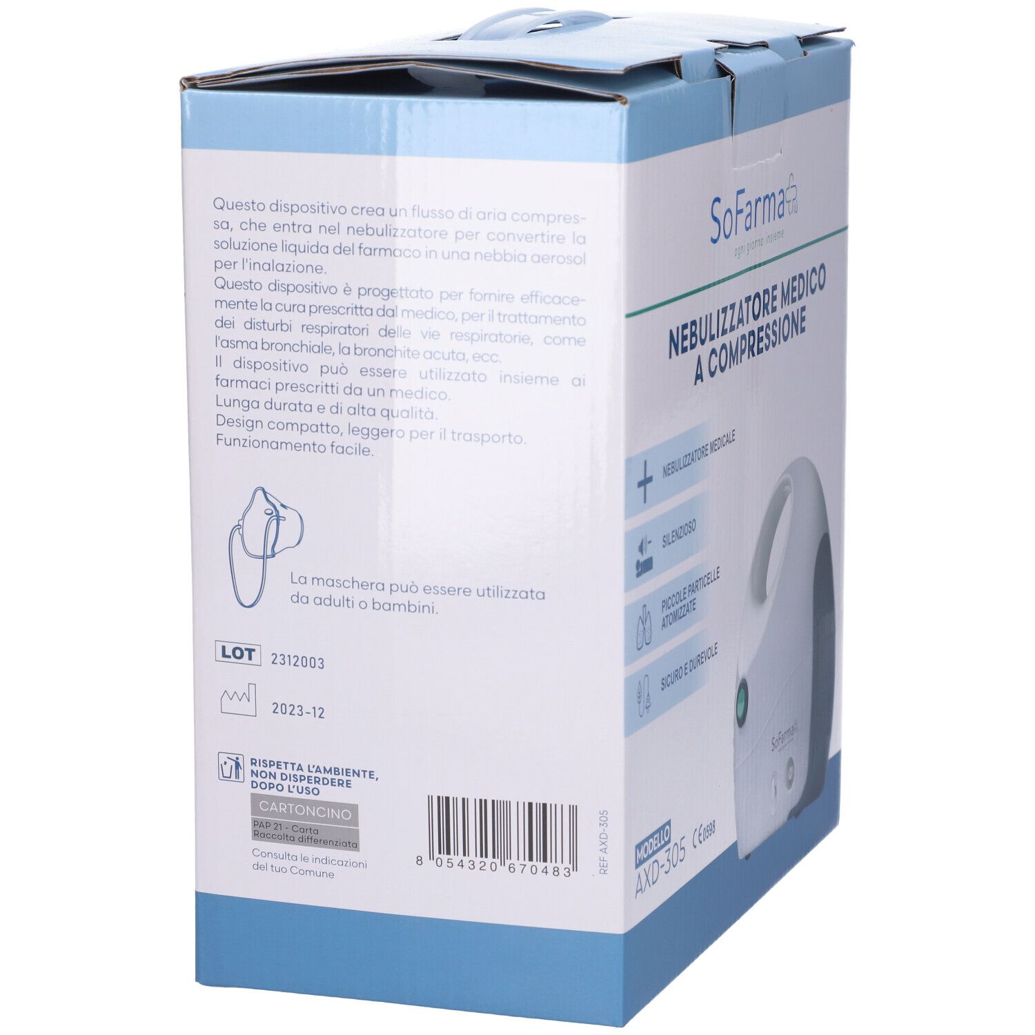 Sofarmapiu' Nebulizzatore Medico A Compressione