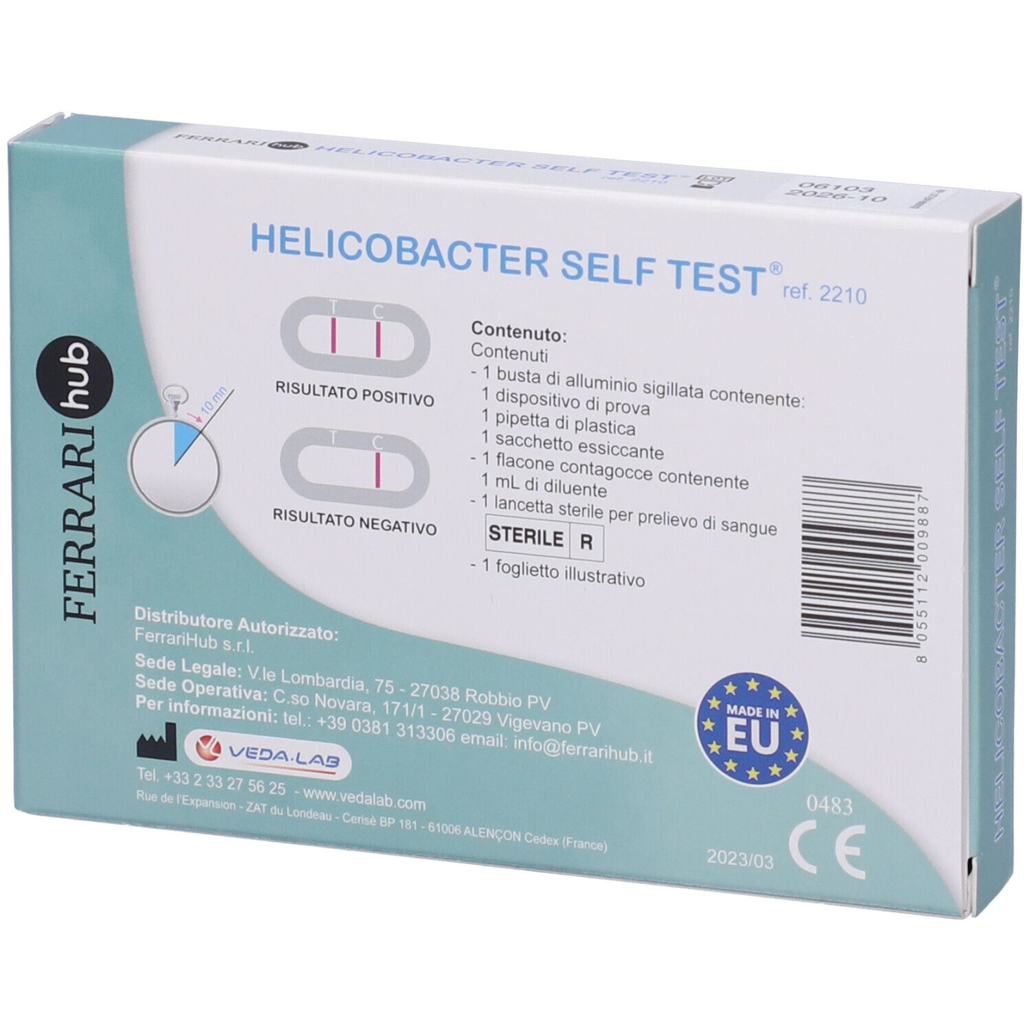 Test Helicobacter Autodiagnostico Rilevazione Anticorpi Helicobacter Nel Sangue