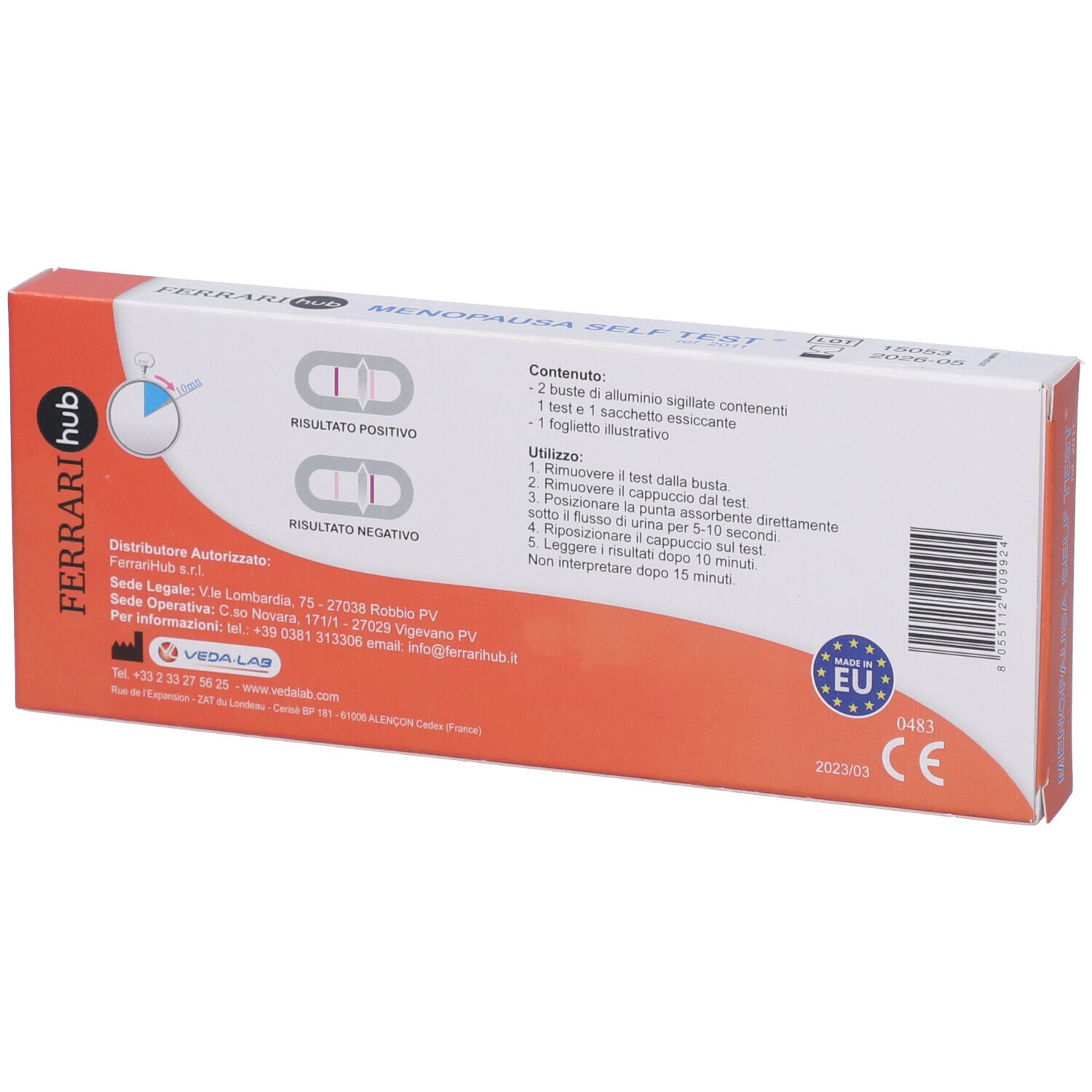 Test Menopausa Autodiagnostico Determinazione Ormone Follicolo-Stimolante Nelle Urine 2 Pezzi