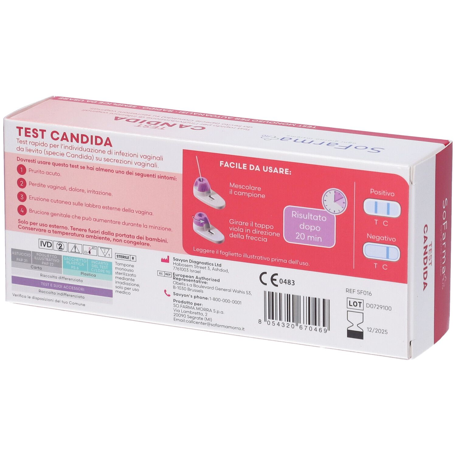 Sofarmapiu' Test Autodiagnostico Candida Albicans