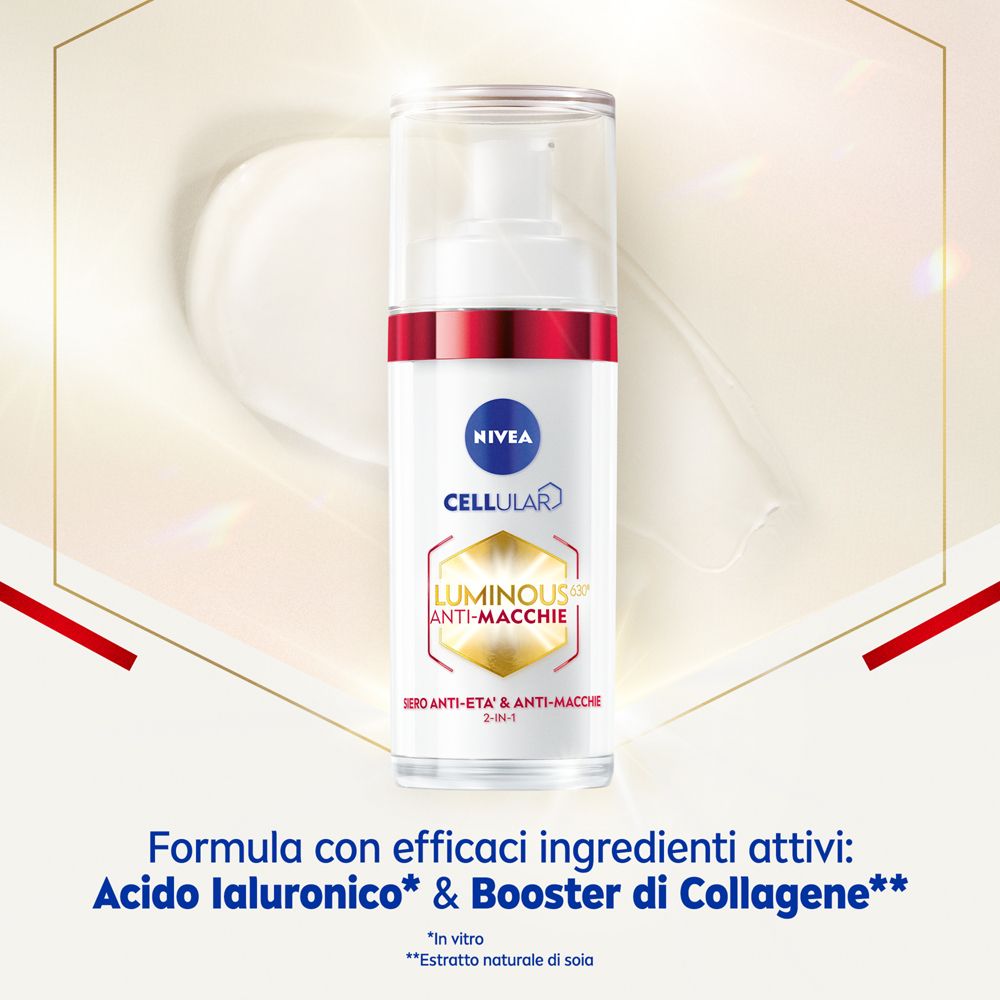Nivea Luminous630 Siero Anti-Età & Anti-Macchie 30 ml, Siero viso antirughe e macchie