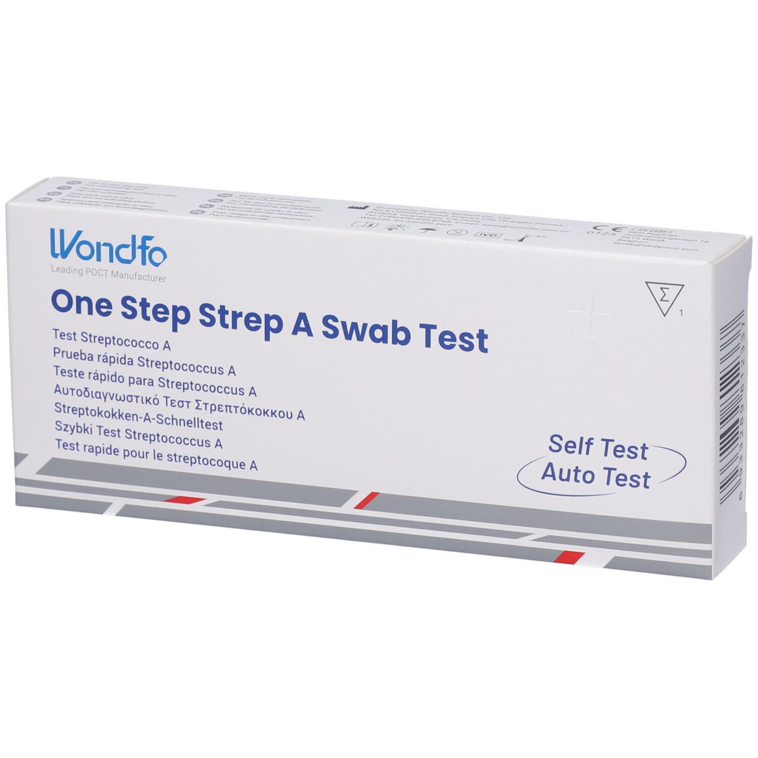 Wondfo Test Autodiagnostico One Step Strep Rilevazione Qualitativa Antigene Streptococco A Tampone Faringeo 1 Pezzo
