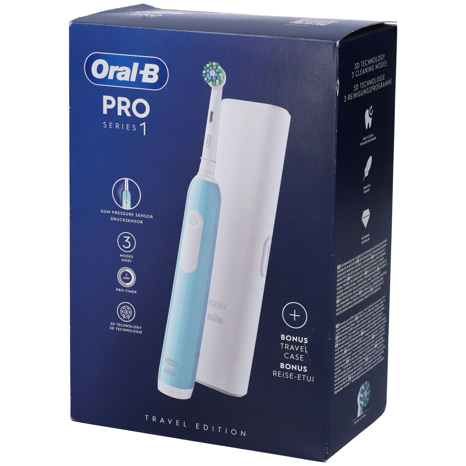 Oral-B PRO 1 Spazzolino Elettrico Travel Edition Blu