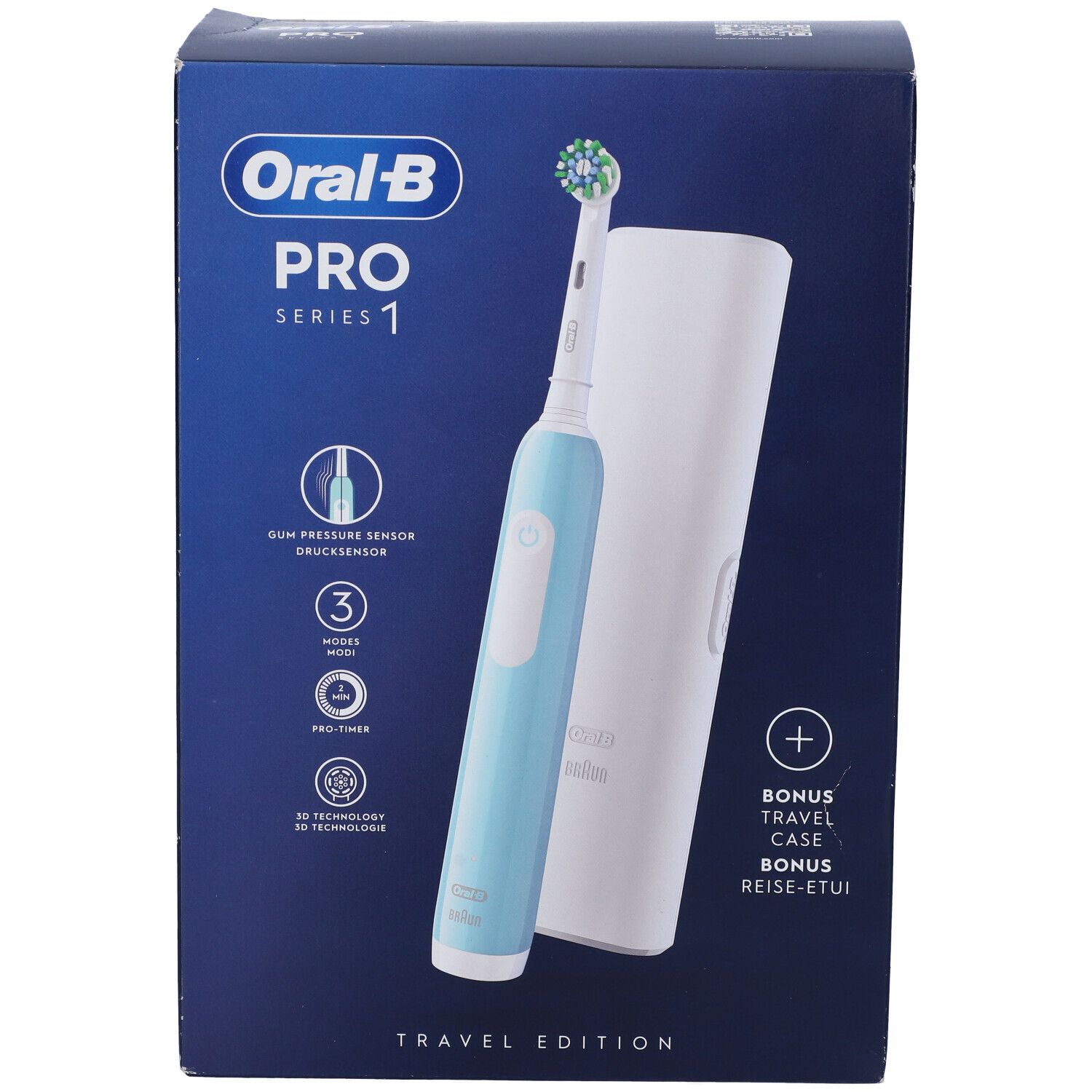 Oral-B PRO 1 Spazzolino Elettrico Travel Edition Blu