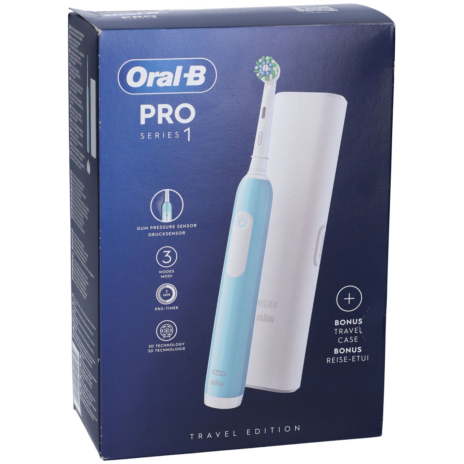 Oral-B PRO 1 Spazzolino Elettrico Travel Edition Blu