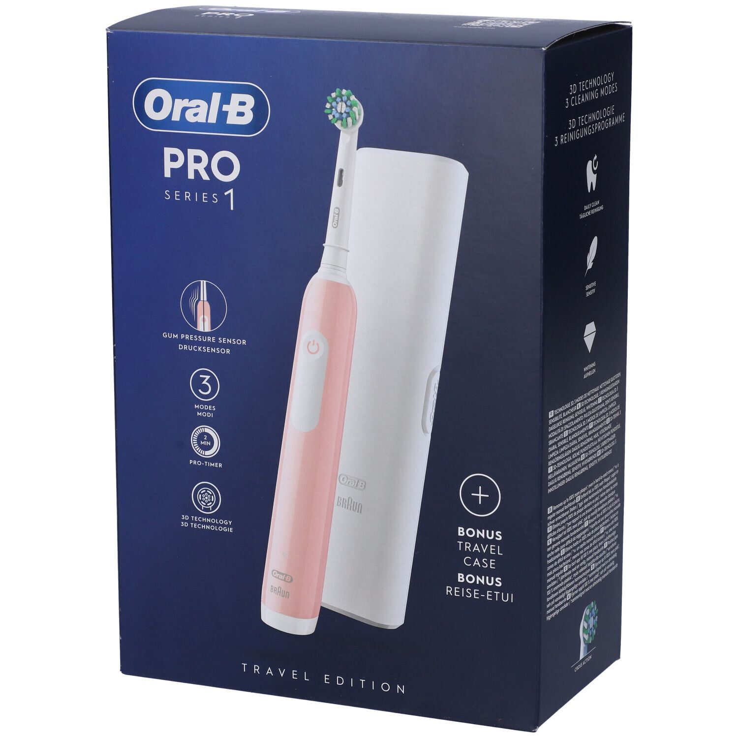 Oral-B Spazzolino Elettrico Pro Series 1 Colore Rosa + Custodia da Viaggio