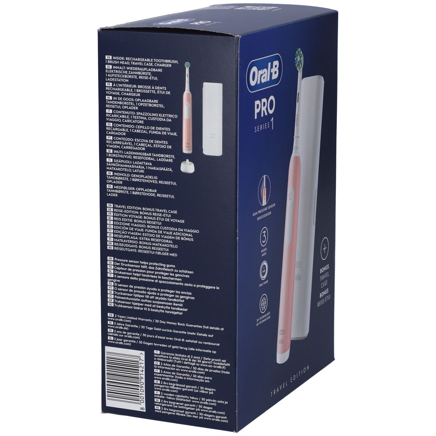 Oral-B Spazzolino Elettrico Pro Series 1 Colore Rosa + Custodia da Viaggio