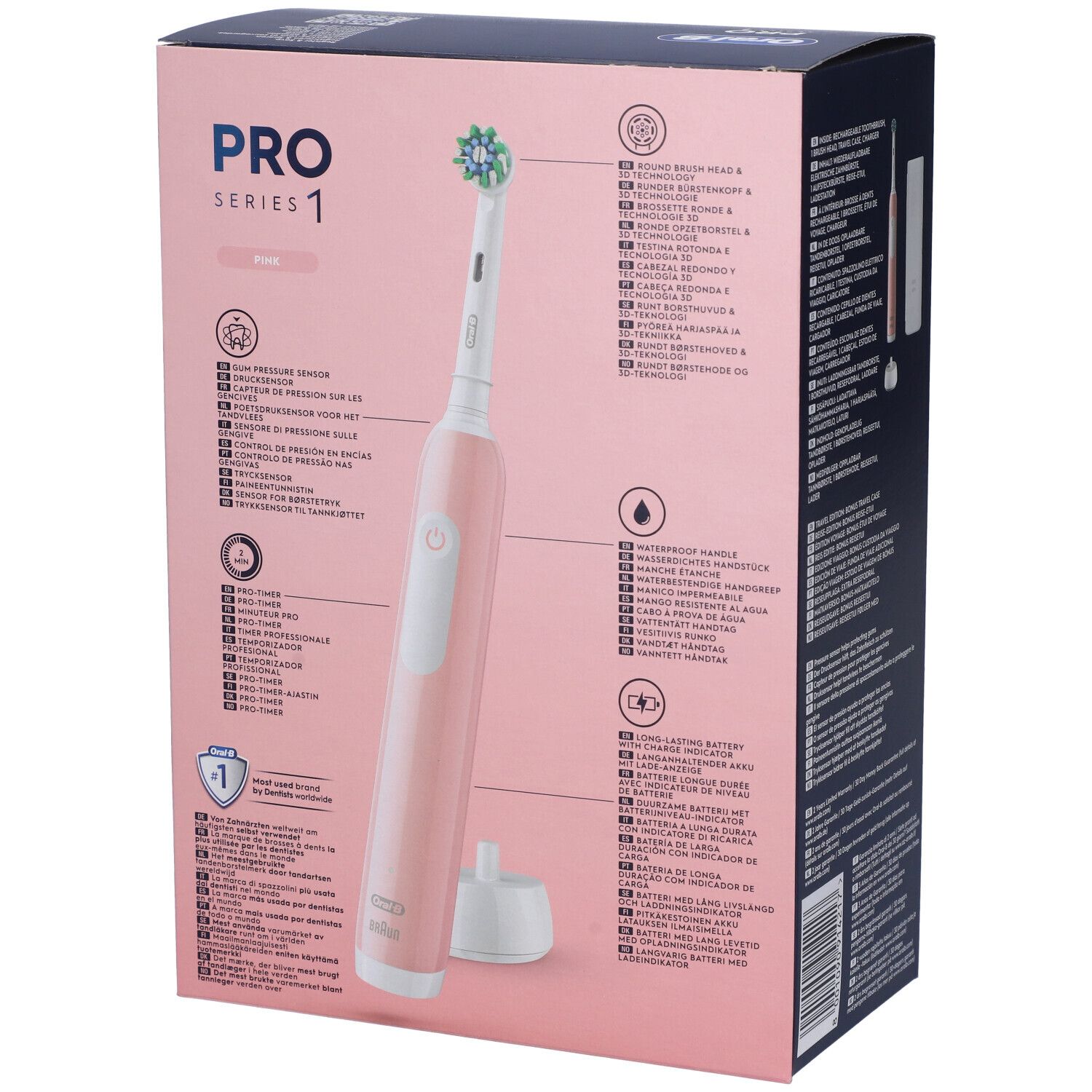 Oral-B Spazzolino Elettrico Pro Series 1 Colore Rosa + Custodia da Viaggio