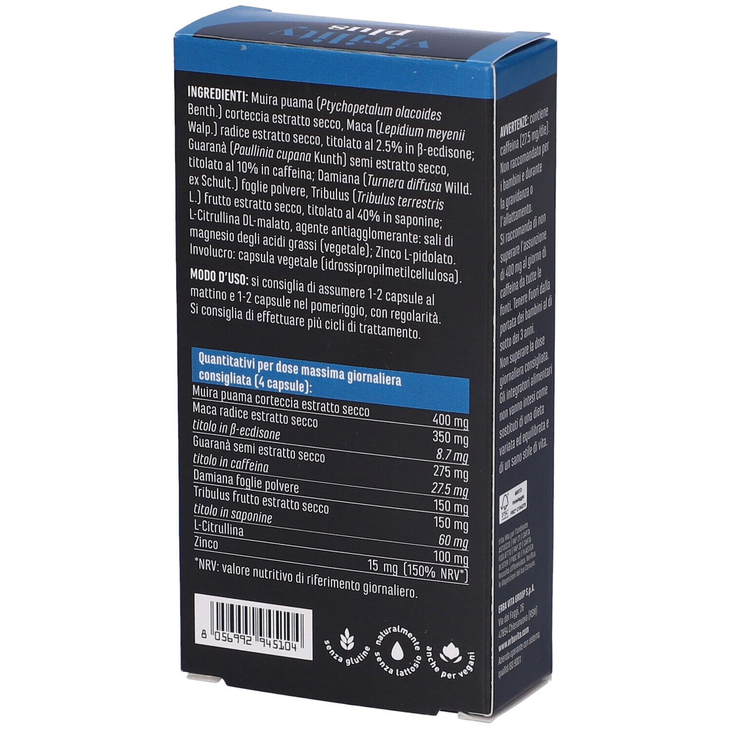 Erba Vita Virility Plus Tonico per Lui Capsule
