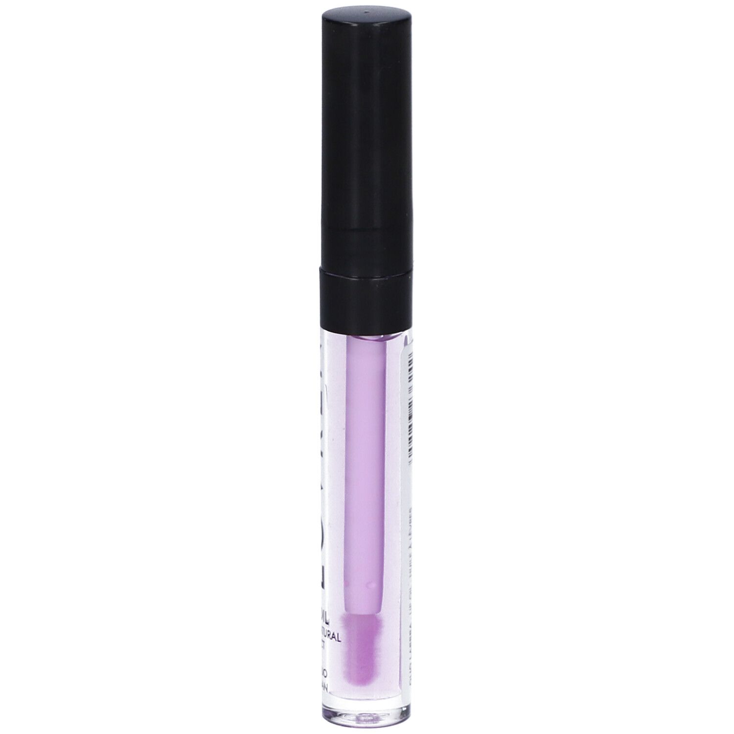 Lovren Lip Oil, tubo trasparente con tappo nero. Applicatore visibile. Prodotto nel tubo.