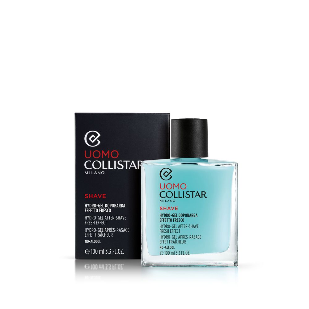 Collistar Hydro Gel: Flacone e confezione. Gel azzurro, tappo nero. 100ml.