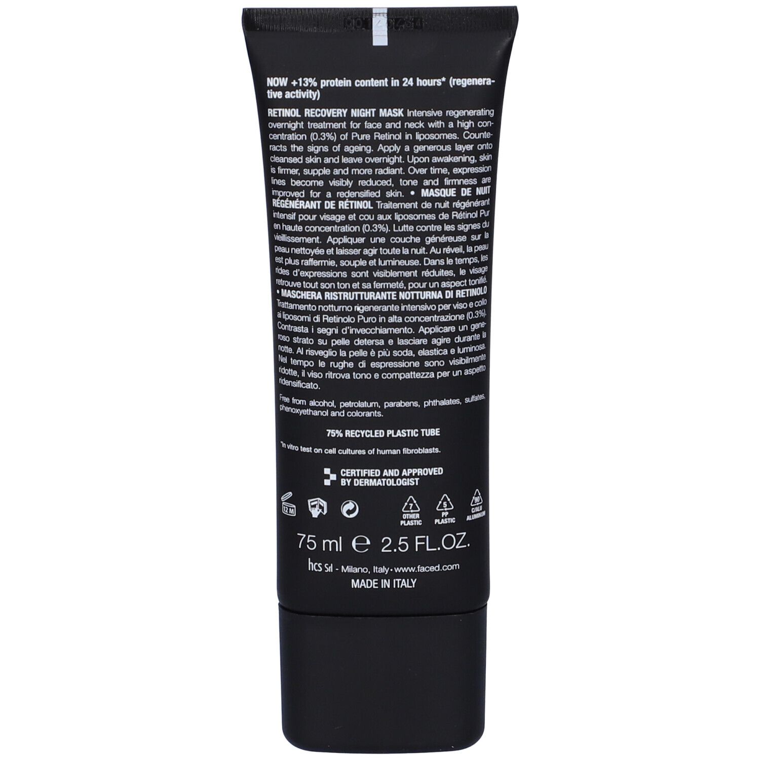 FaceD Maschera Ristruttrante Notturna di Retinolo