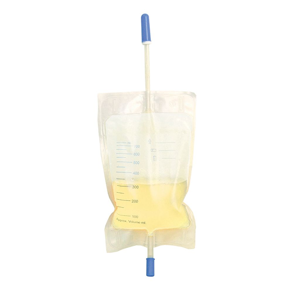 Sacca Raccolta Urina Da Gamba Da 750 Ml Con 2 Lacci Con Valvola Antireflusso E Rubinetto Di Scarico Push Pull Tubo 10 Cm 10 Pezzi