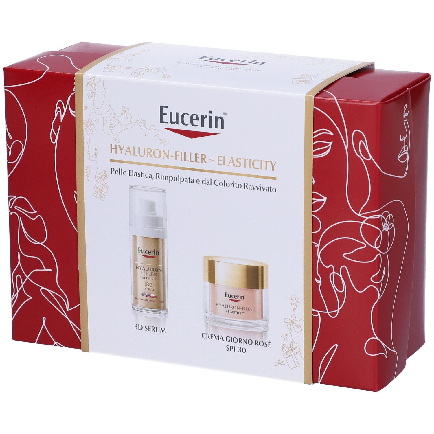 Eucerin Box Hyaluron-Filler+Elasticity 3D Serum + Crema Giorno Rosé