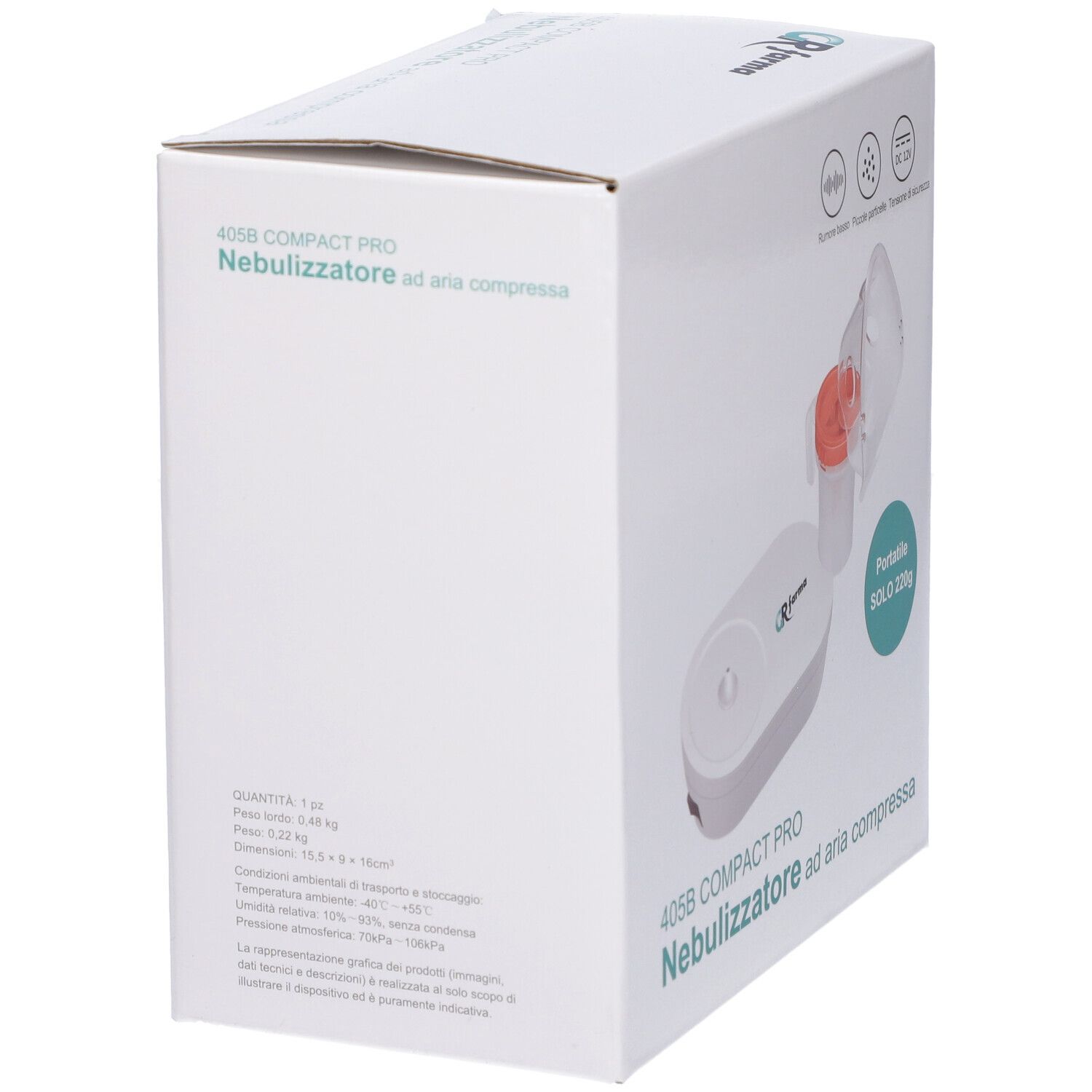 GR Farma Nebulizzatore Ad Aria Compressa 405B Compact Pro