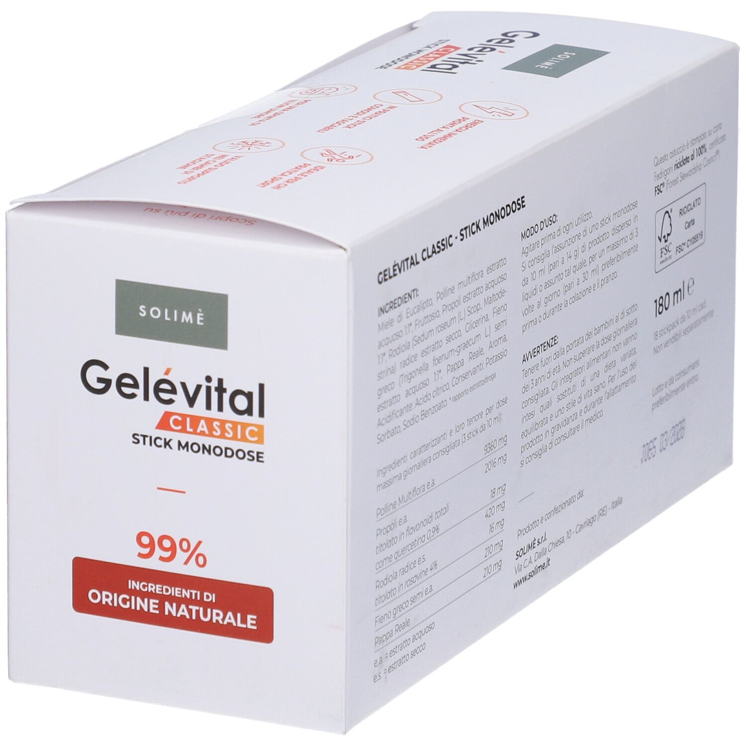 Gelevital Classic 18 Stick Monodose Da 10 Ml