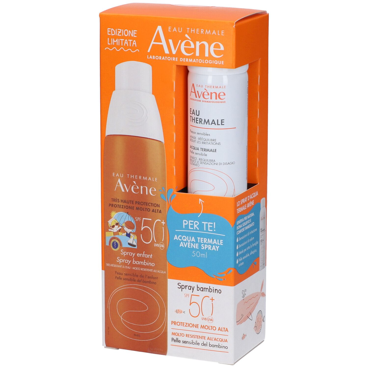 Avene Set Spray Bambino SPF 50+ + Acqua Termale Spray OMAGGIO