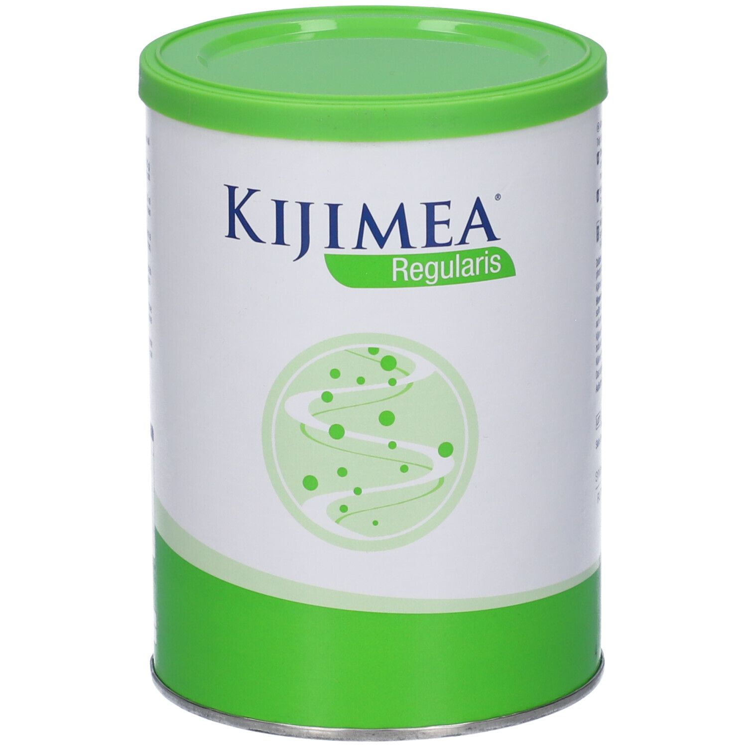 Barattolo con coperchio verde. Retro con testo e informazioni nutrizionali. Testo in tedesco.