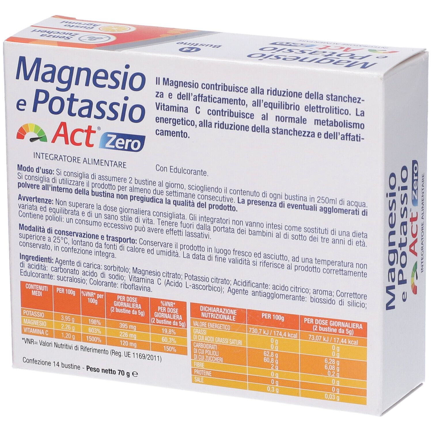 Magnesio E Potassio Act Zero 14 Bustine