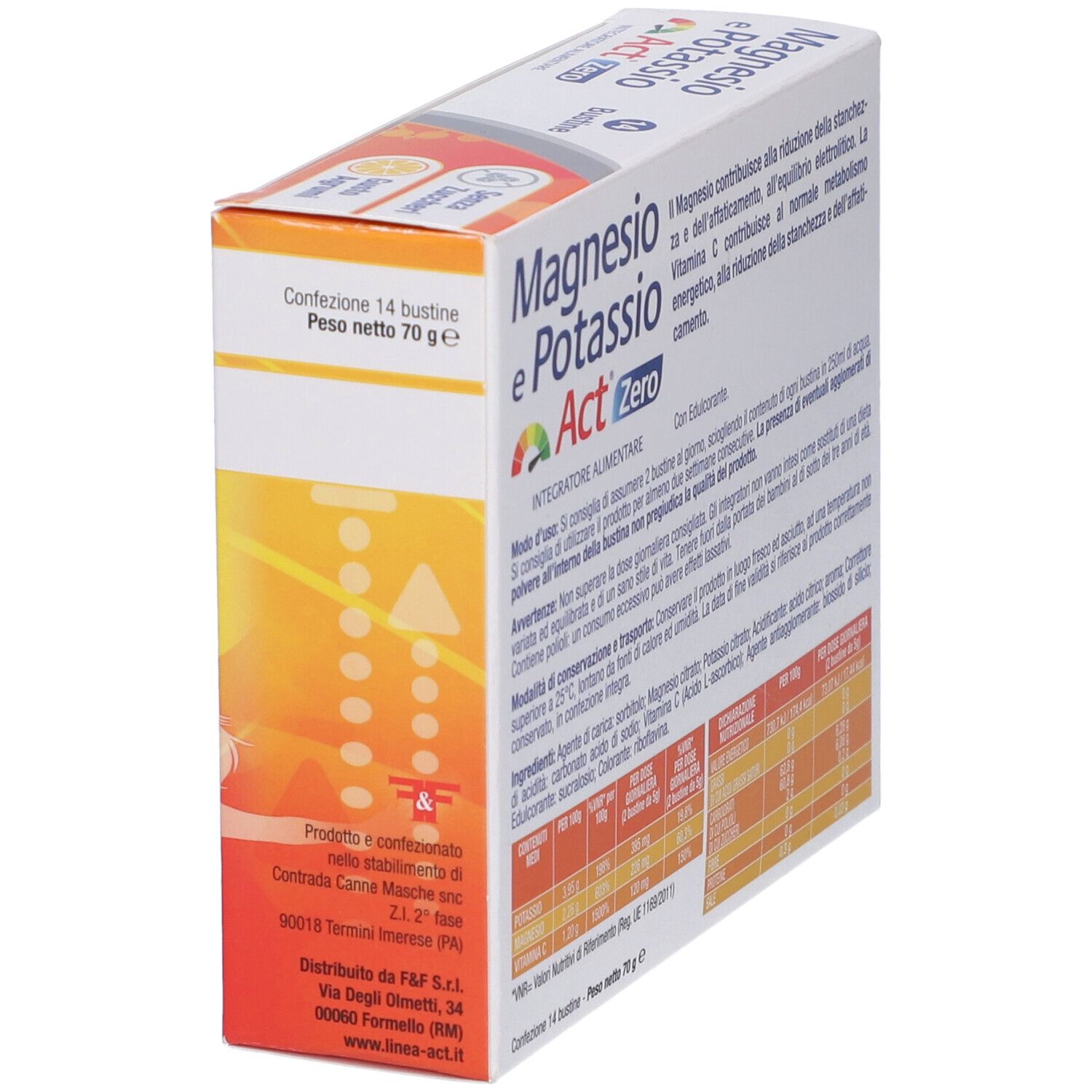 Magnesio E Potassio Act Zero 14 Bustine