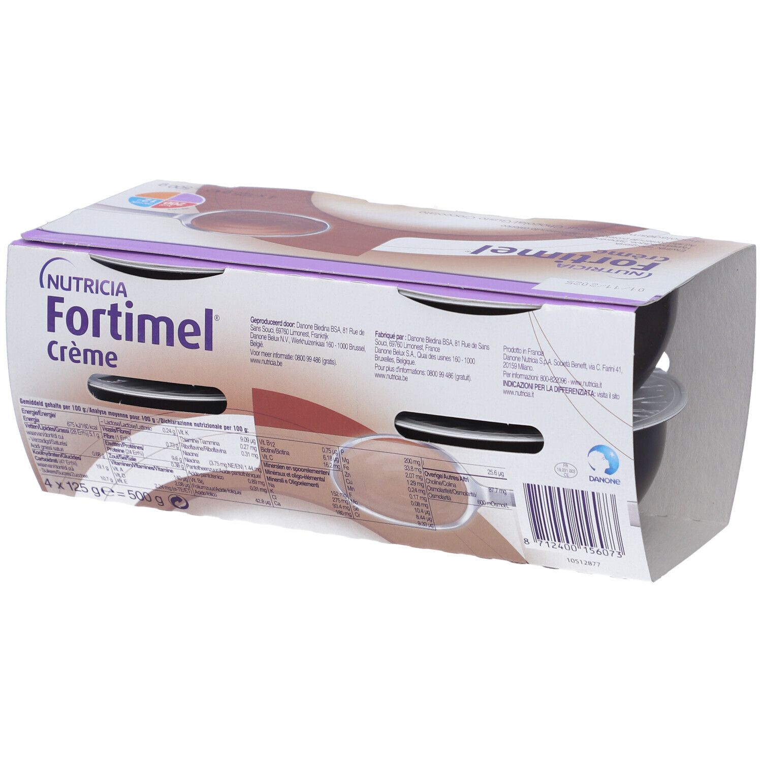 Nutricia Fortimel Creme,Gusto Cioccolato,Ipercalorico/proteico,4x125ml