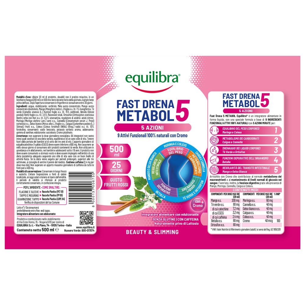 Equilibra® Fast Drena 5 Metabol - risparmia il 10% con il codice: EQUILIBRA10