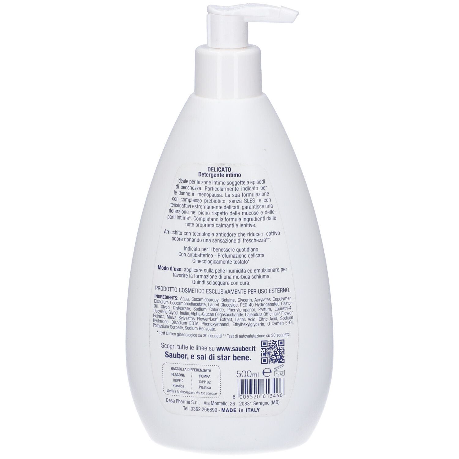 Sauber Detergente Intimo Delicato 500 Ml