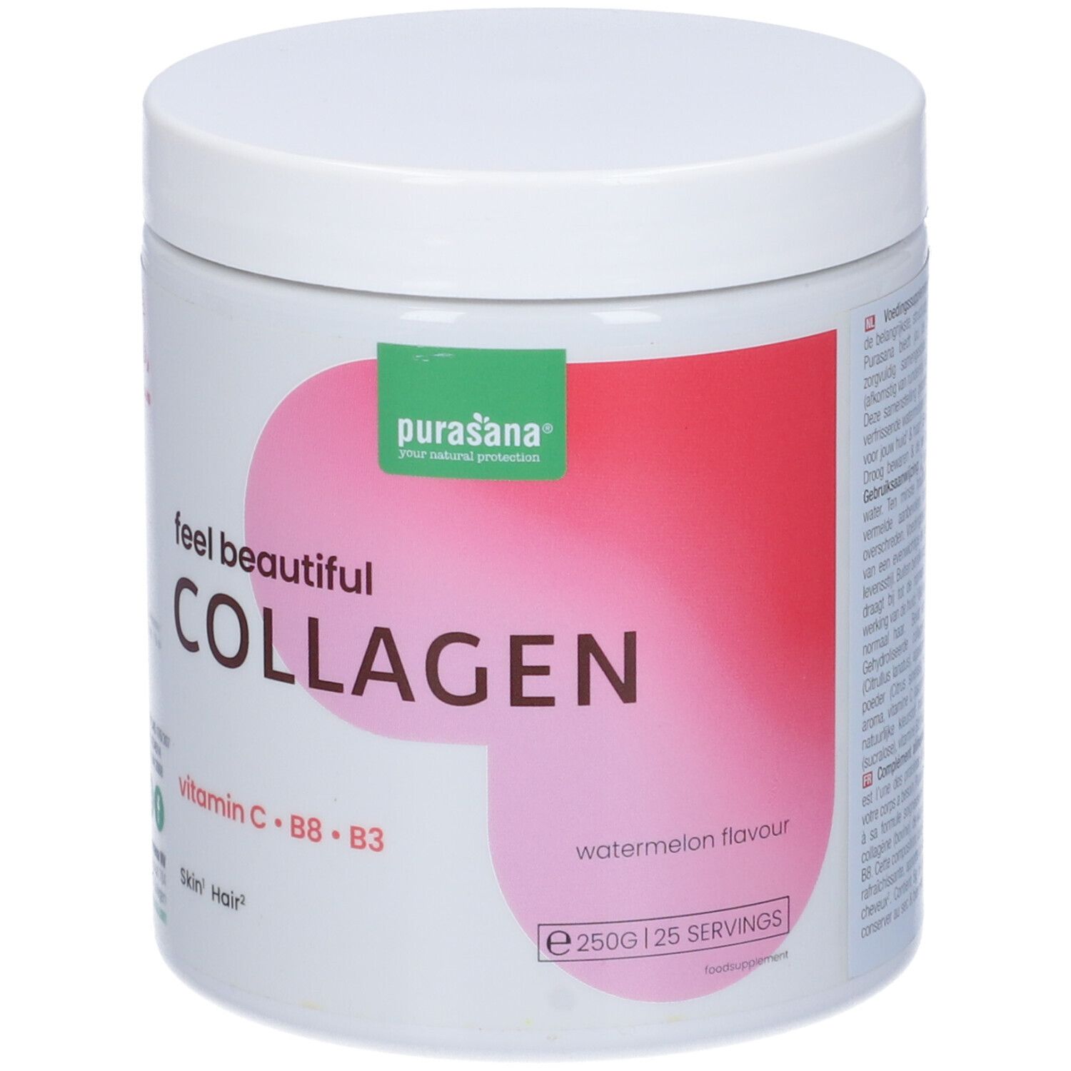 Purasana Feel Beautiful Beauty Collagen Polvere Gusto Watermelon