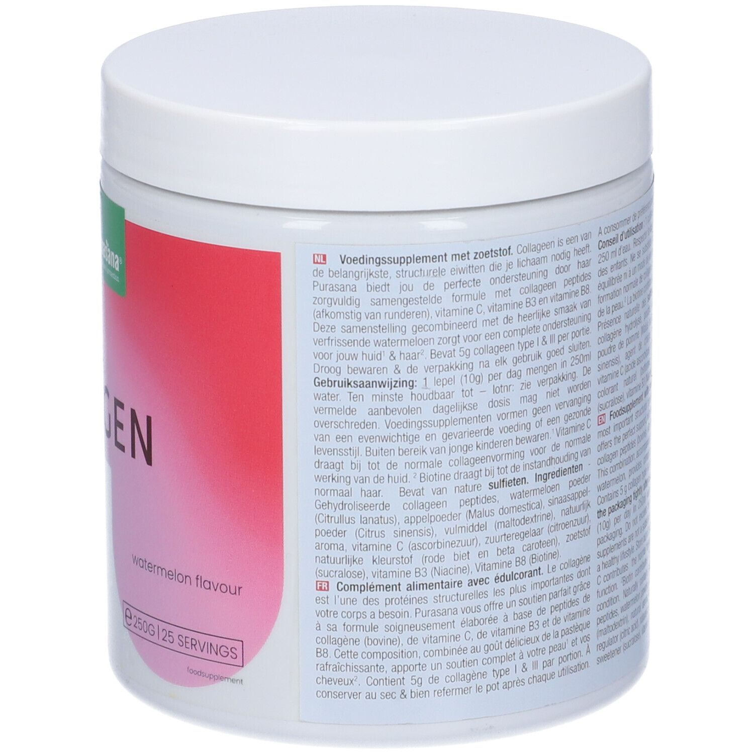 Purasana Feel Beautiful Beauty Collagen Polvere Gusto Watermelon